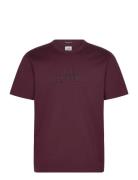 Mercerized Cotton T-Shirt Tops T-shirts Short-sleeved Burgundy C.P. Co...
