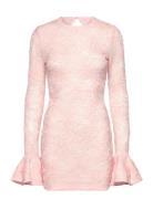 Mesh Frill Mini Dress Lyhyt Mekko Pink ROTATE Birger Christensen