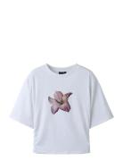 Nlfrebecflo Ss Rouched Short Top Tops T-shirts Short-sleeved White LMT...